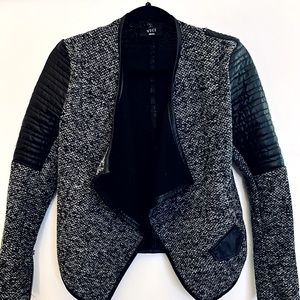 Fall Moto Black Tweed & Leather Shell